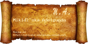 Miklóska Adelgunda névjegykártya